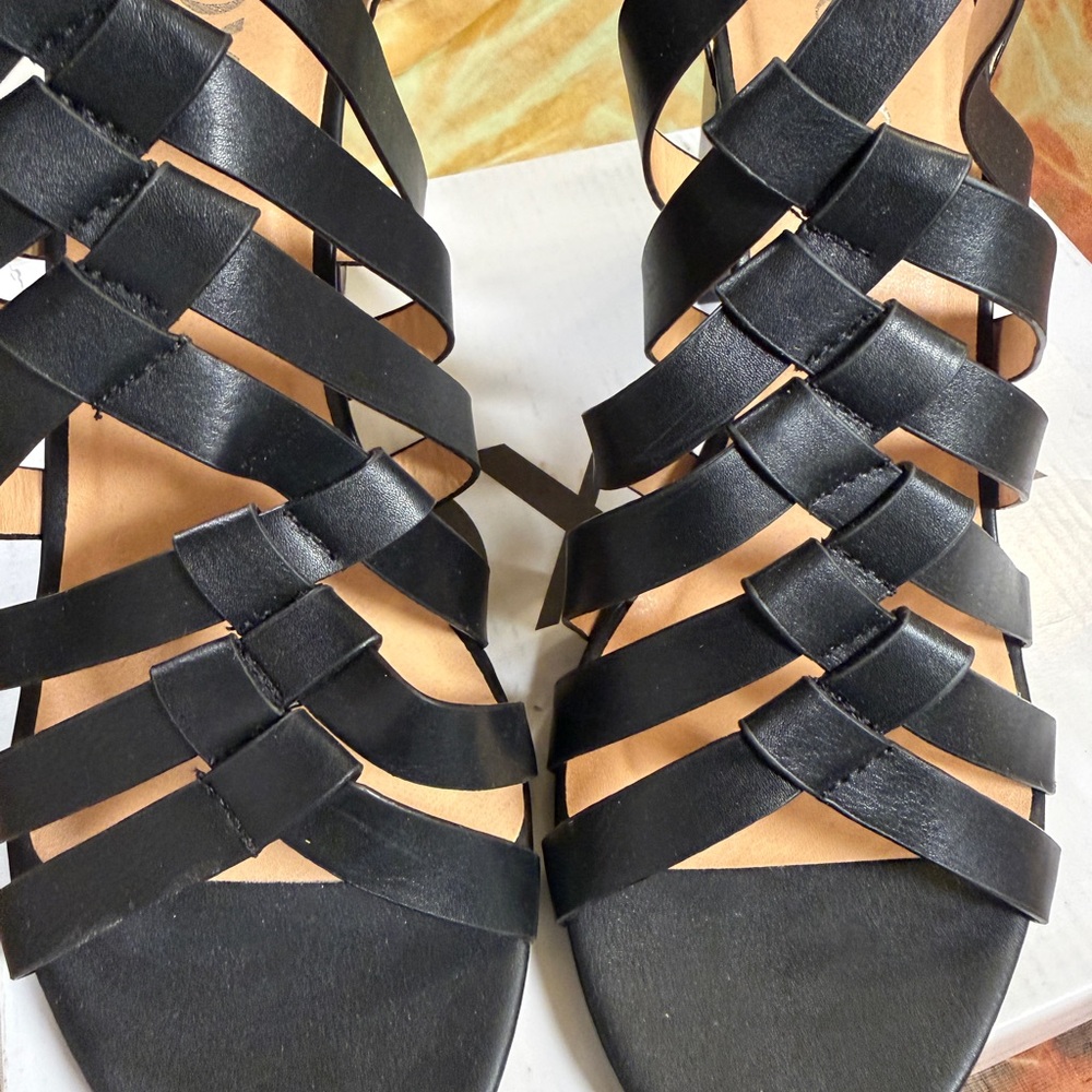 XOXO Black Strappy Sandals
